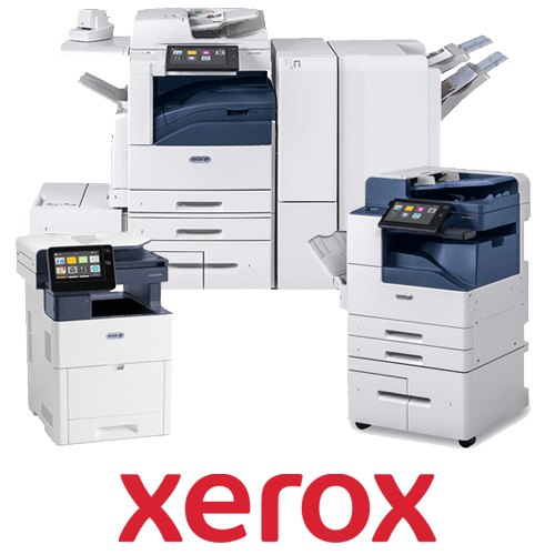 Image presents a picture of Xerox office machines, printers, and presses to promote your ability to get your Xerox office supply products, supplies, accessories, Xerox office MFP multifunction printers, digital production presses, and paper with Oregon Office Solutions.
