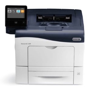 Image presents a Xerox VersaLink C400 color printer to promote the the Xerox VersaLink C400 Color Printer for workplace and office production printing with ConnectKey productivity and security which Oregon, Washington and Missouri customers can get with Oregon Office Solutions.