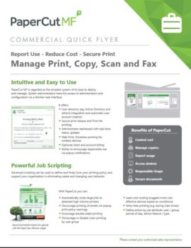 Commercial Flyer Cover, Papercut MF, Oregon Office Solutions, Oregon, Newport, Bend, Salem, Xerox, HP, MFP, Printer, Copier
