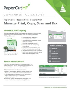 Government Flyer Cover, Papercut MF, Oregon Office Solutions, Oregon, Newport, Bend, Salem, Xerox, HP, MFP, Printer, Copier