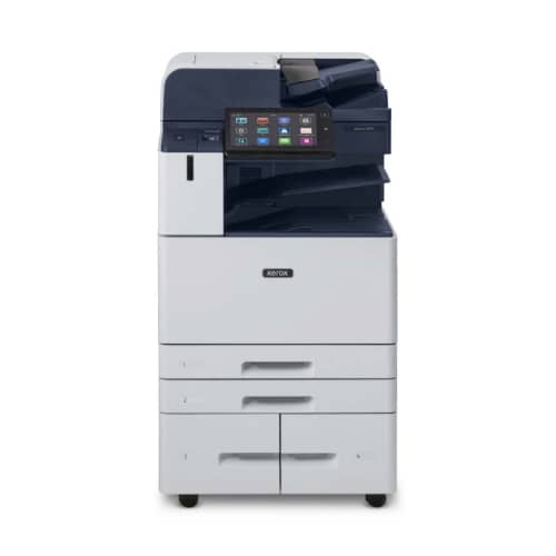 Image shows a picture of the Xerox AltaLink C8100 Color Multifunction Printer, a great printer for busy church offices and church graphic design print teams.