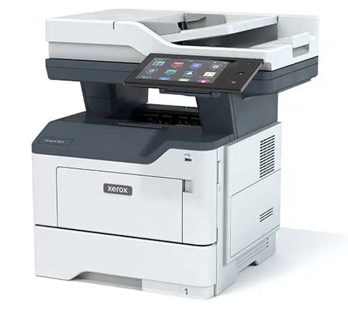 Image shows a picture of the Xerox VersaLink B415 Multifunction Printer, a great printer for church graphic design print teams of 3 to 15 users.